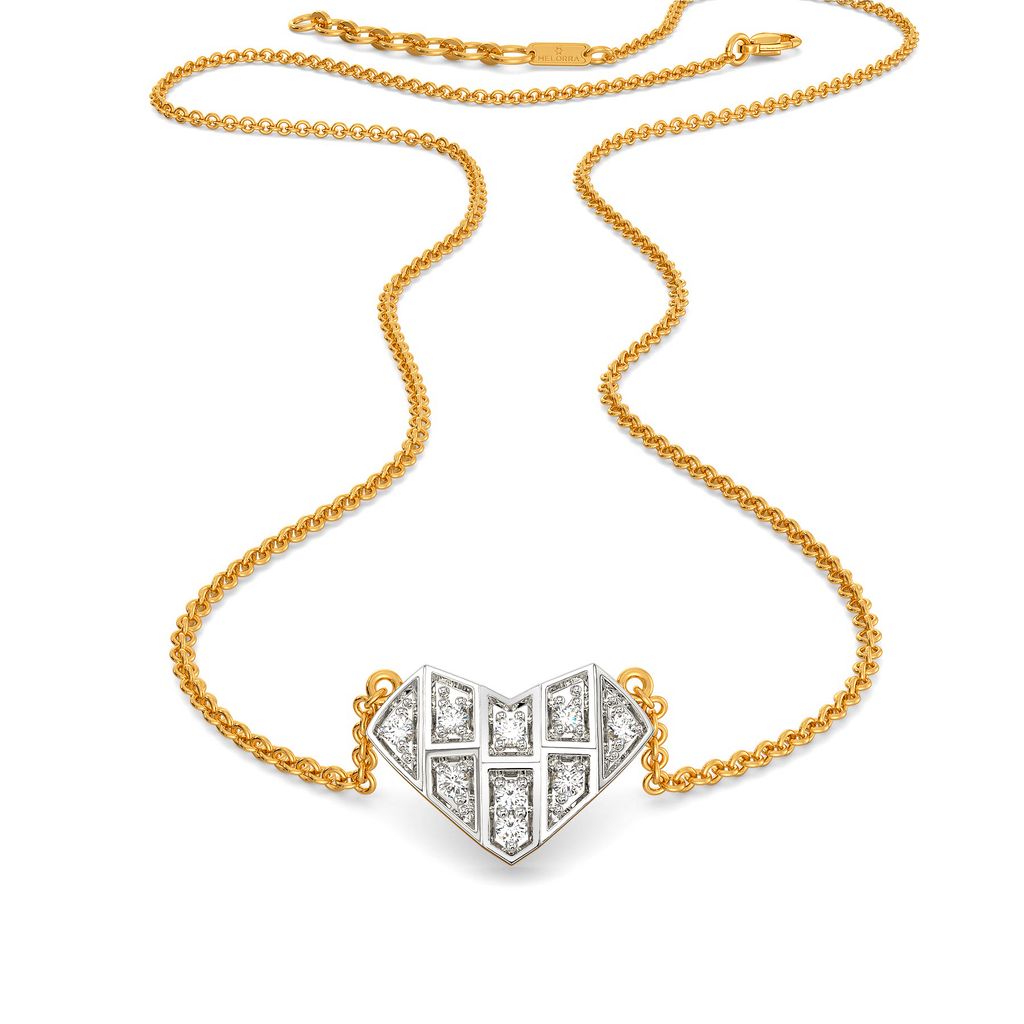 Heart Grids Diamond Necklaces