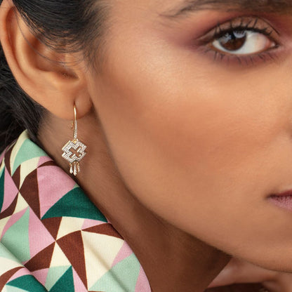 Pattern Patent Diamond Earrings