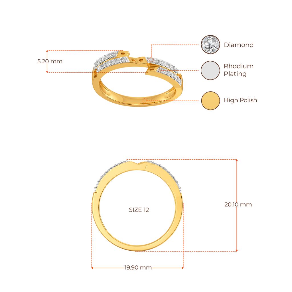 Sleek Segments Diamond Rings