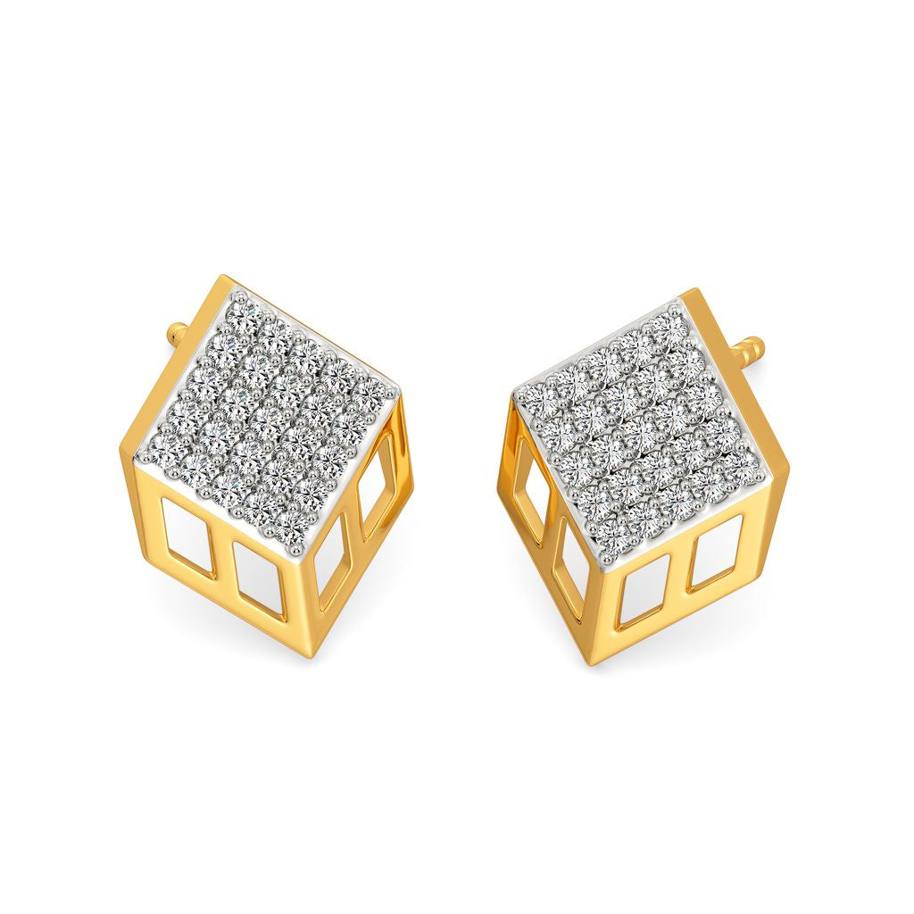 Dice Décor Diamond Earrings
