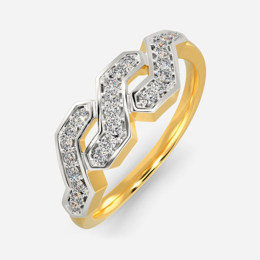 Curl with Purl Diamond Rings