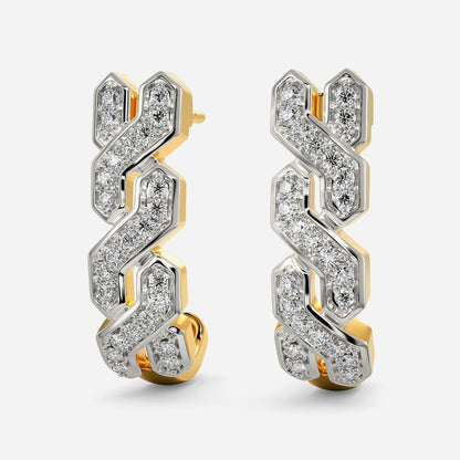 Curl with Purl Diamond Earrings