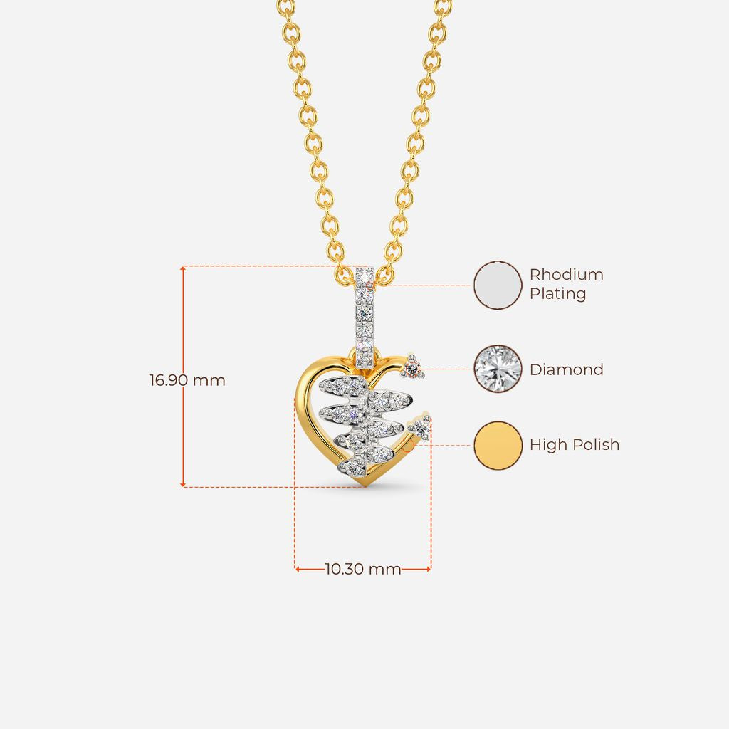 Zippered Love Diamond Pendants