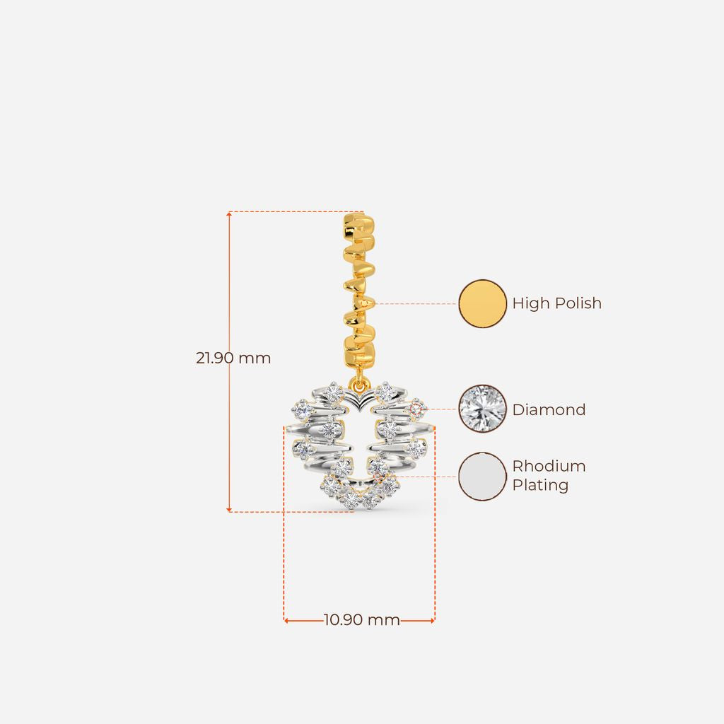 Zip O Heart Diamond Earrings