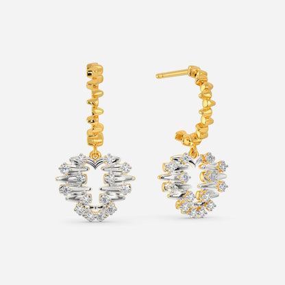 Zip O Heart Diamond Earrings
