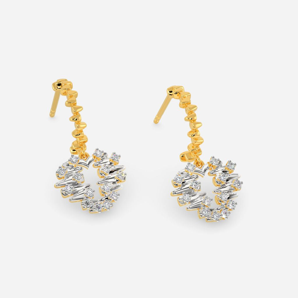 Zip O Heart Diamond Earrings