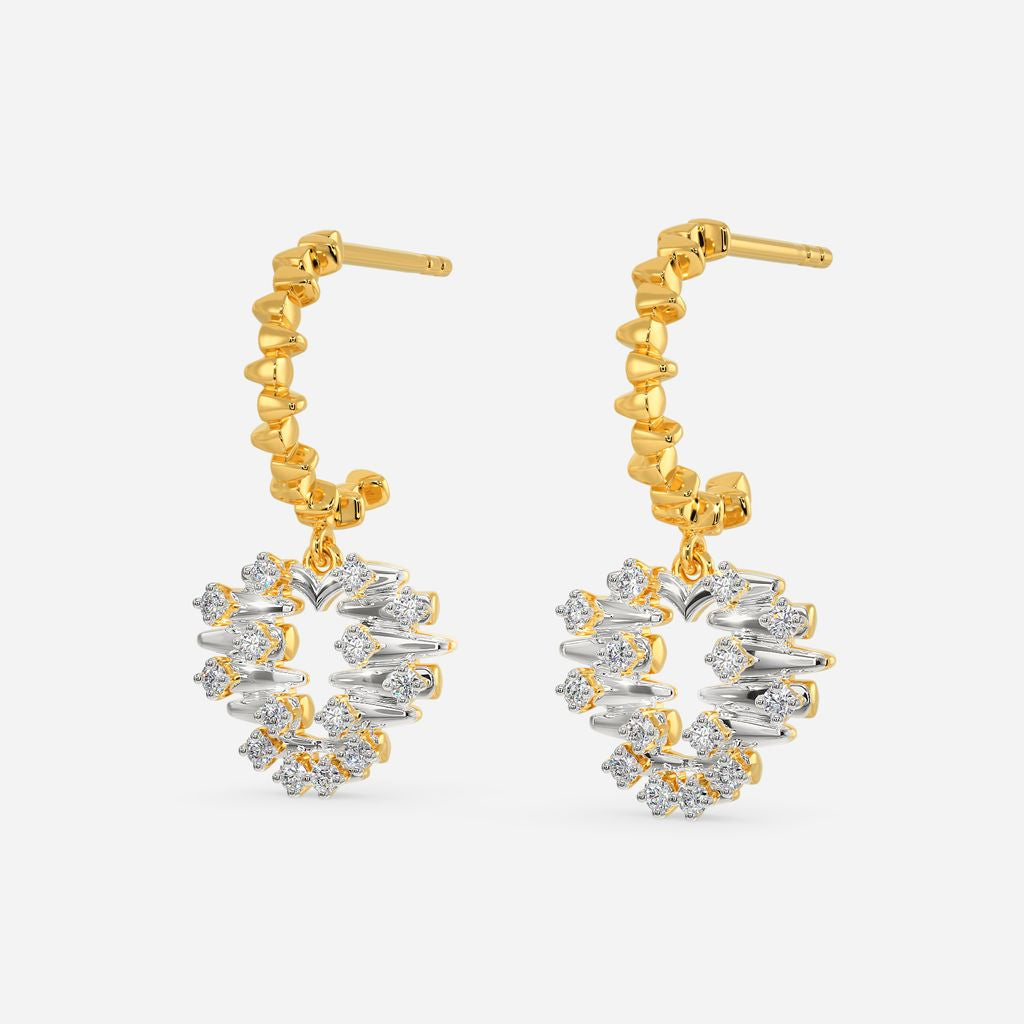 Zip O Heart Diamond Earrings