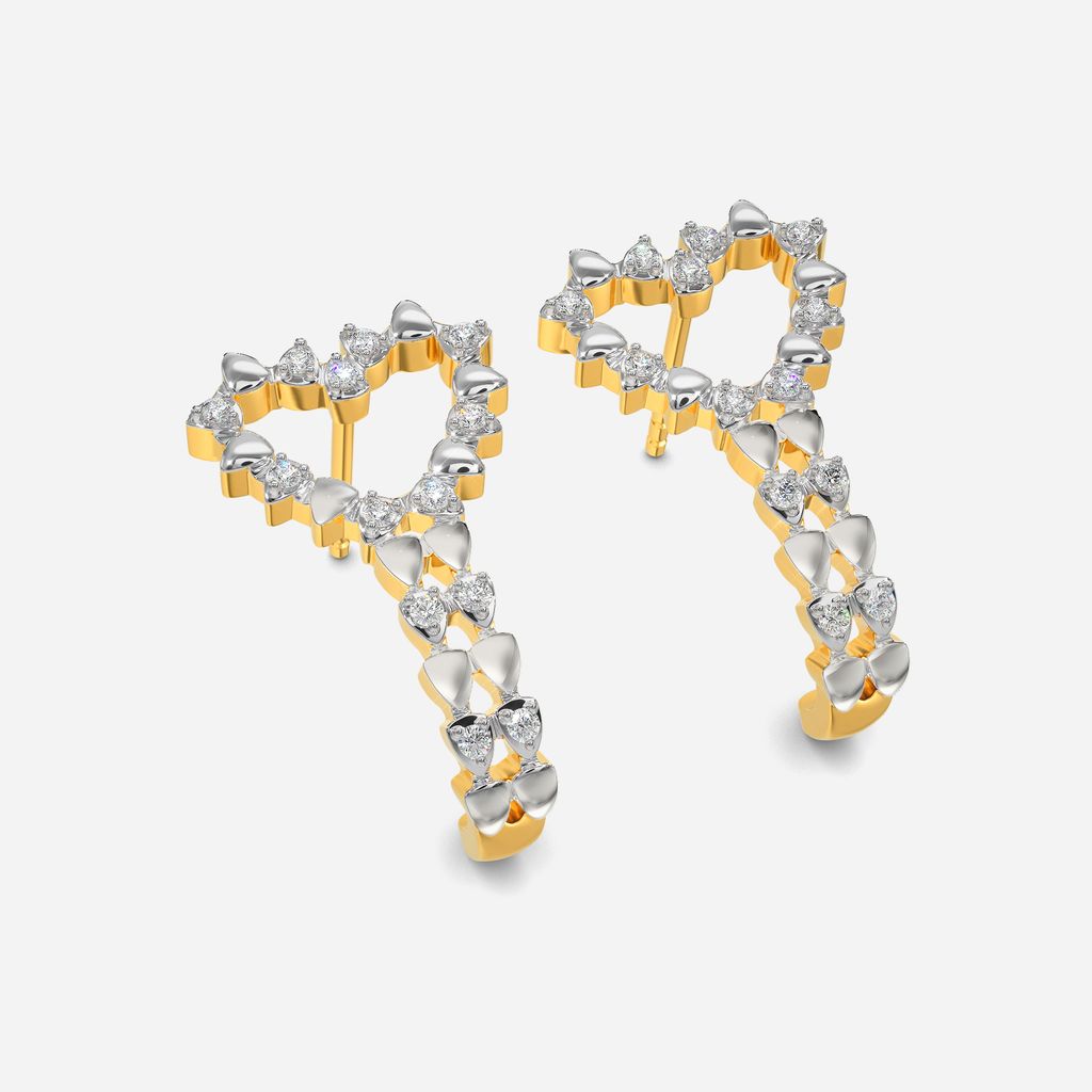 Edgy Heart Diamond Earrings