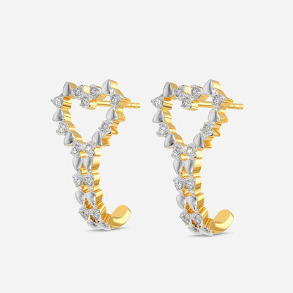 Edgy Heart Diamond Earrings