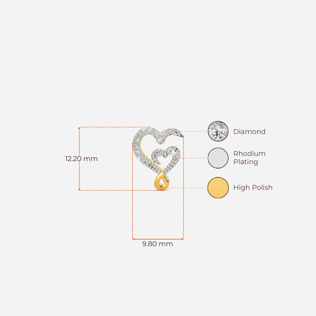 Glass Hearts Diamond Earrings