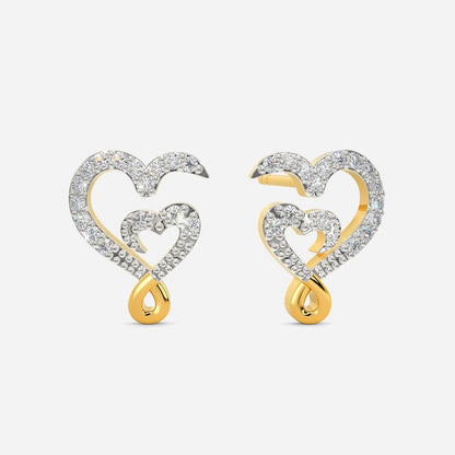 Glass Hearts Diamond Earrings