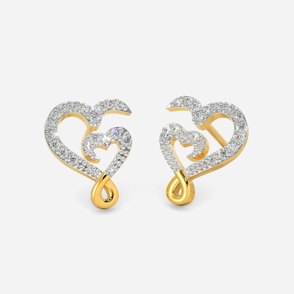 Glass Hearts Diamond Earrings