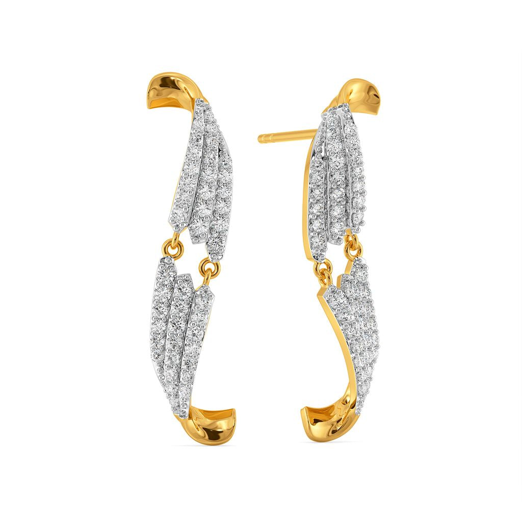 Crisp Crease Diamond Earrings