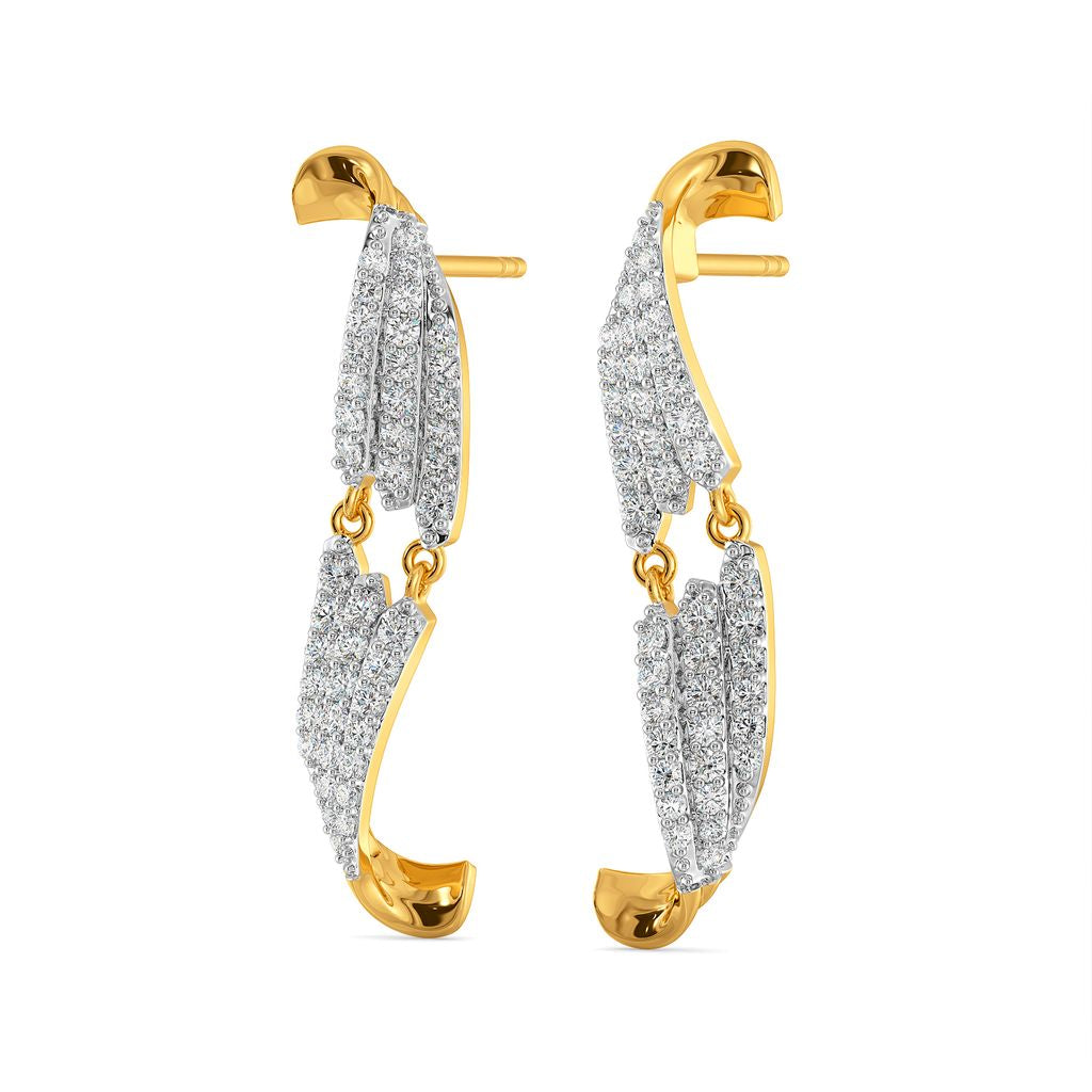 Crisp Crease Diamond Earrings