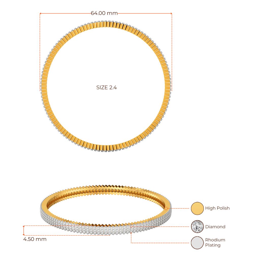 My Kinda Pleats Diamond Bangles