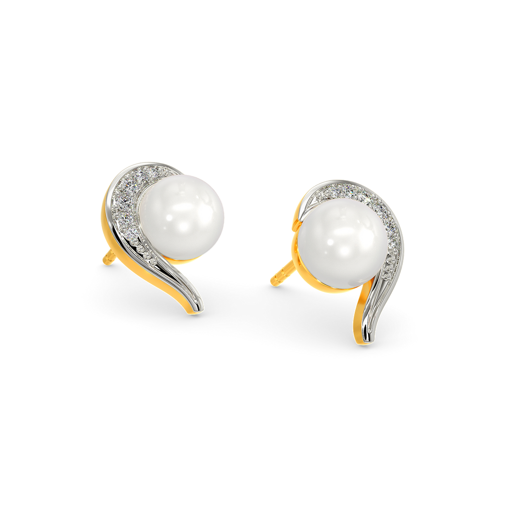 Tune Of Pearls Diamond Earrings