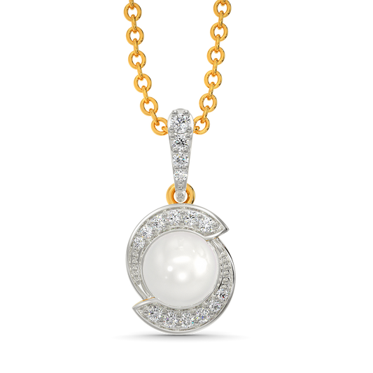 Pearl Twist Diamond Pendants