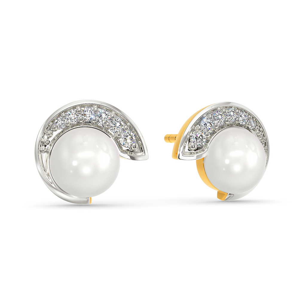 Pearl Twist Diamond Earrings