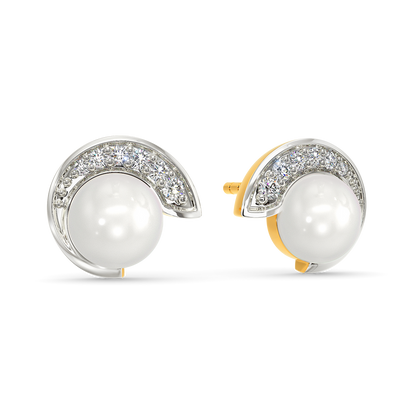 Pearl Twist Diamond Earrings