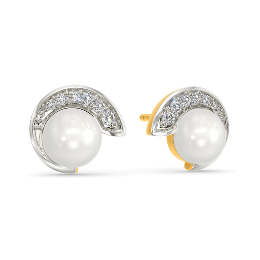 Pearl Twist Diamond Earrings