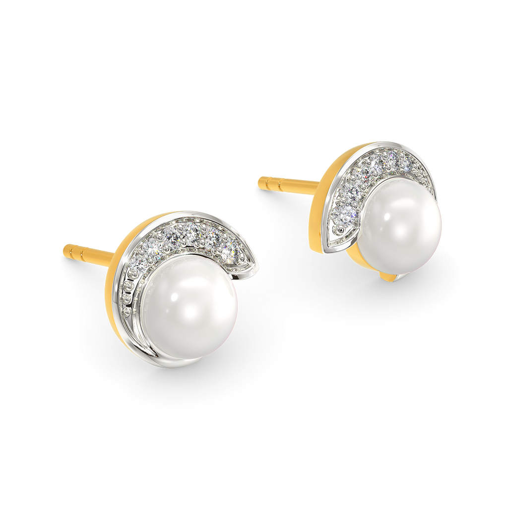 Pearl Twist Diamond Earrings