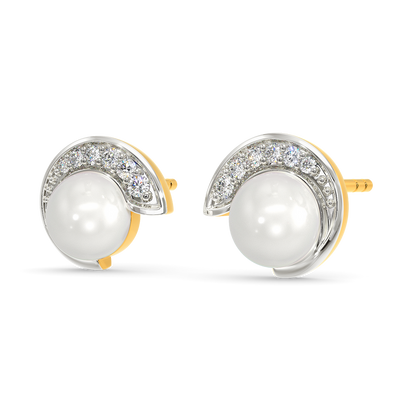 Pearl Twist Diamond Earrings