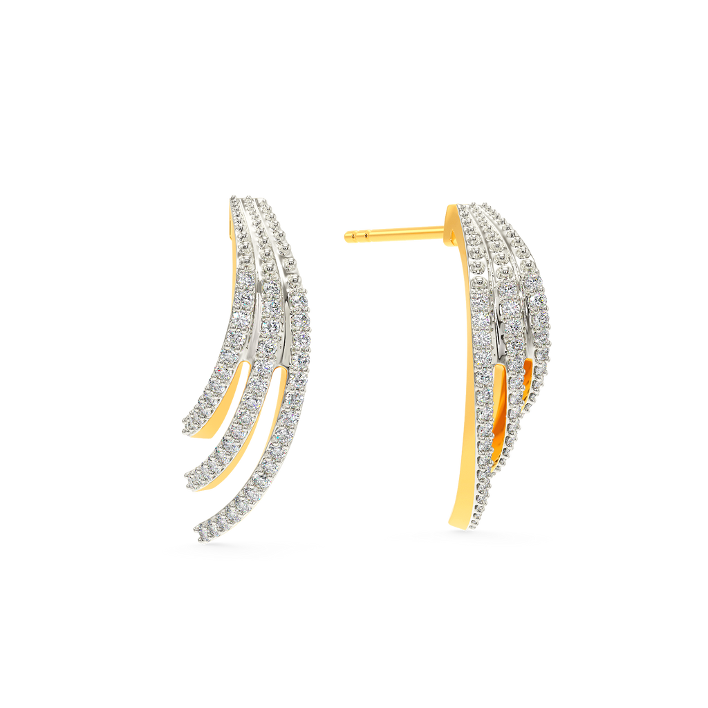 Mixed N Flowed Diamond Earrings