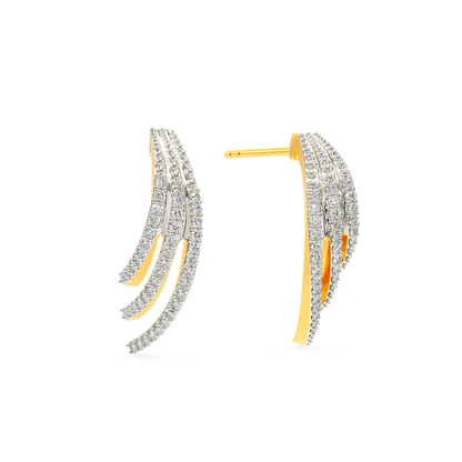 Mixed N Flowed Diamond Earrings