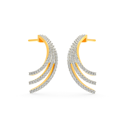 Mixed N Flowed Diamond Earrings