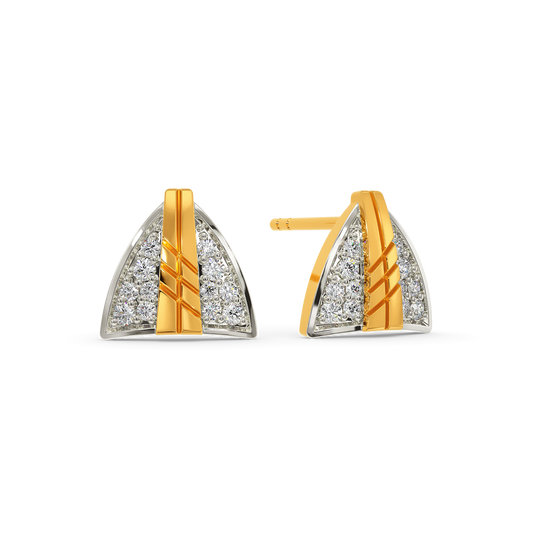 Neat Pleats Diamond Earrings