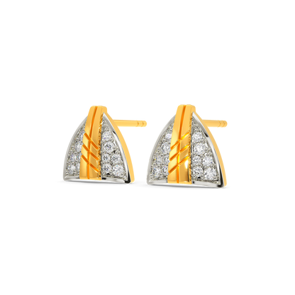 Neat Pleats Diamond Earrings