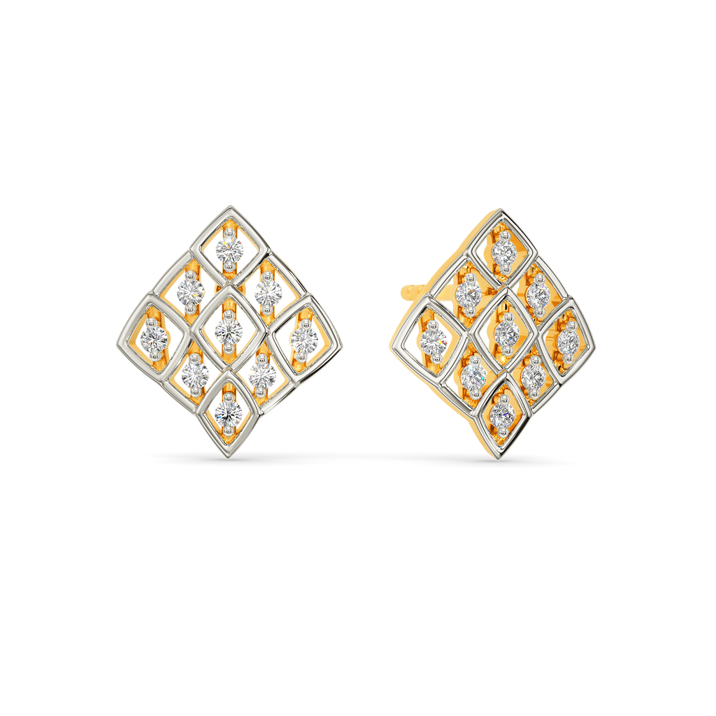 Neat Net Diamond Earrings