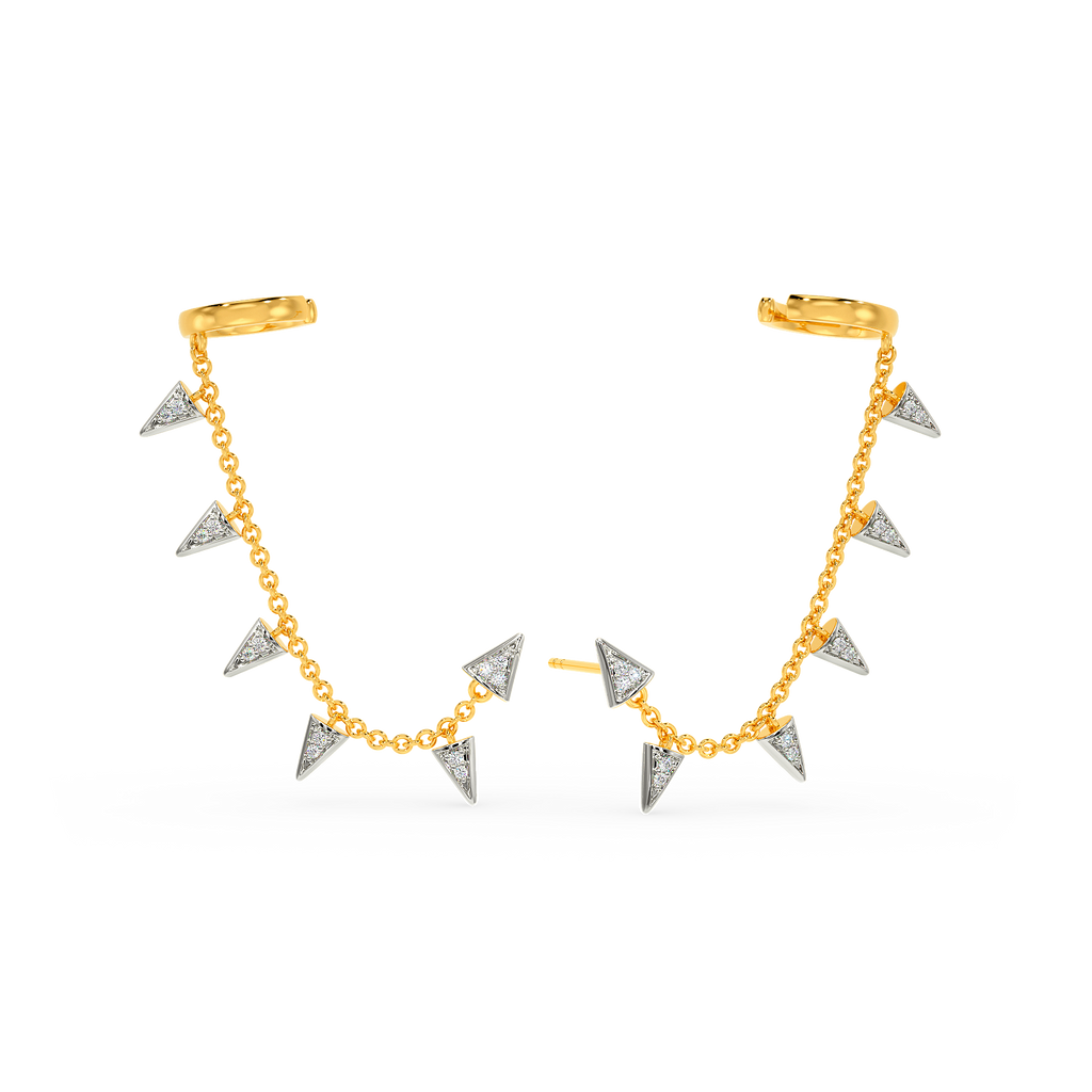 Rock Spike Diamond Earrings
