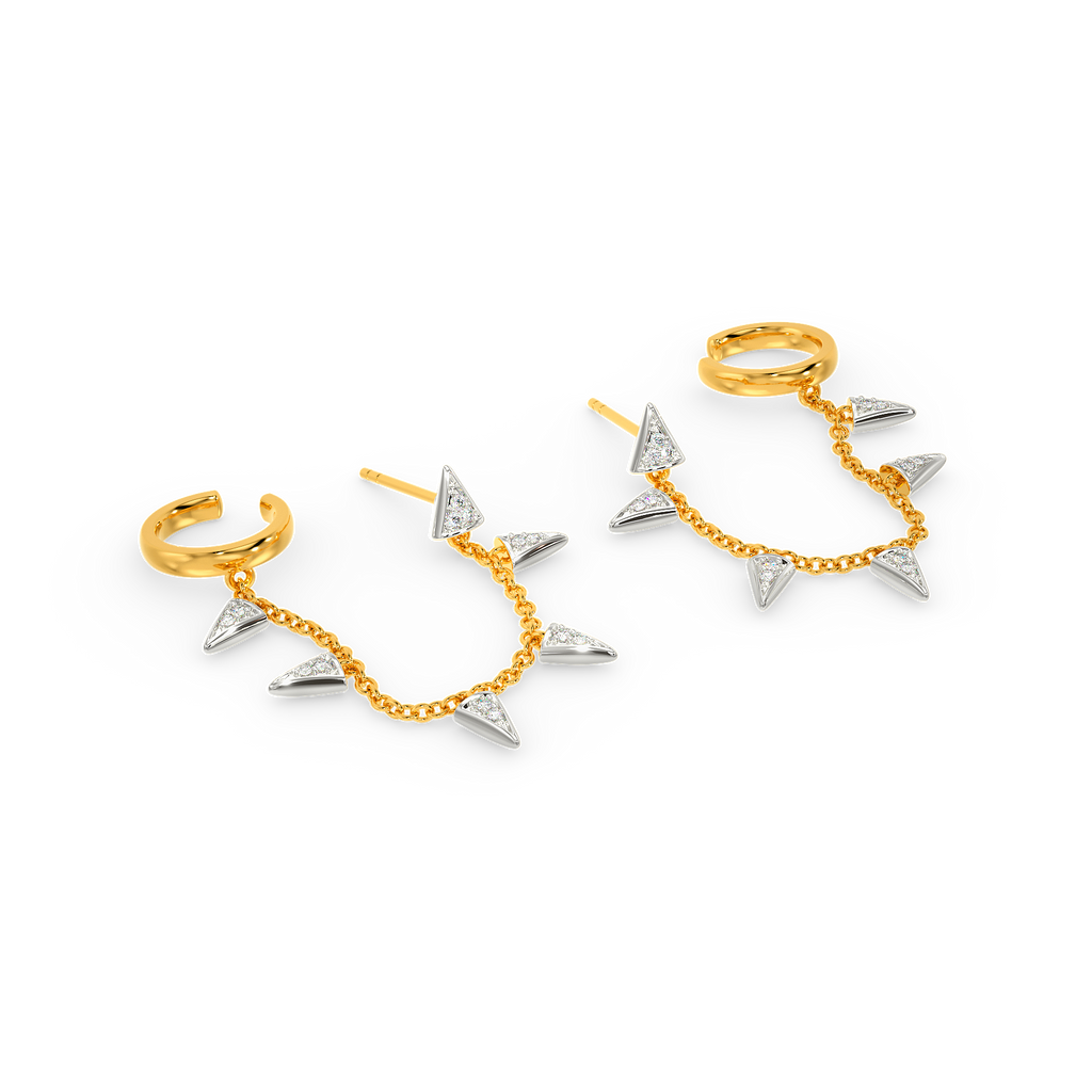 Rock Spike Diamond Earrings