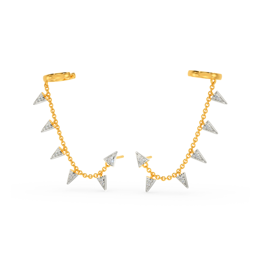 Rock Spike Diamond Earrings