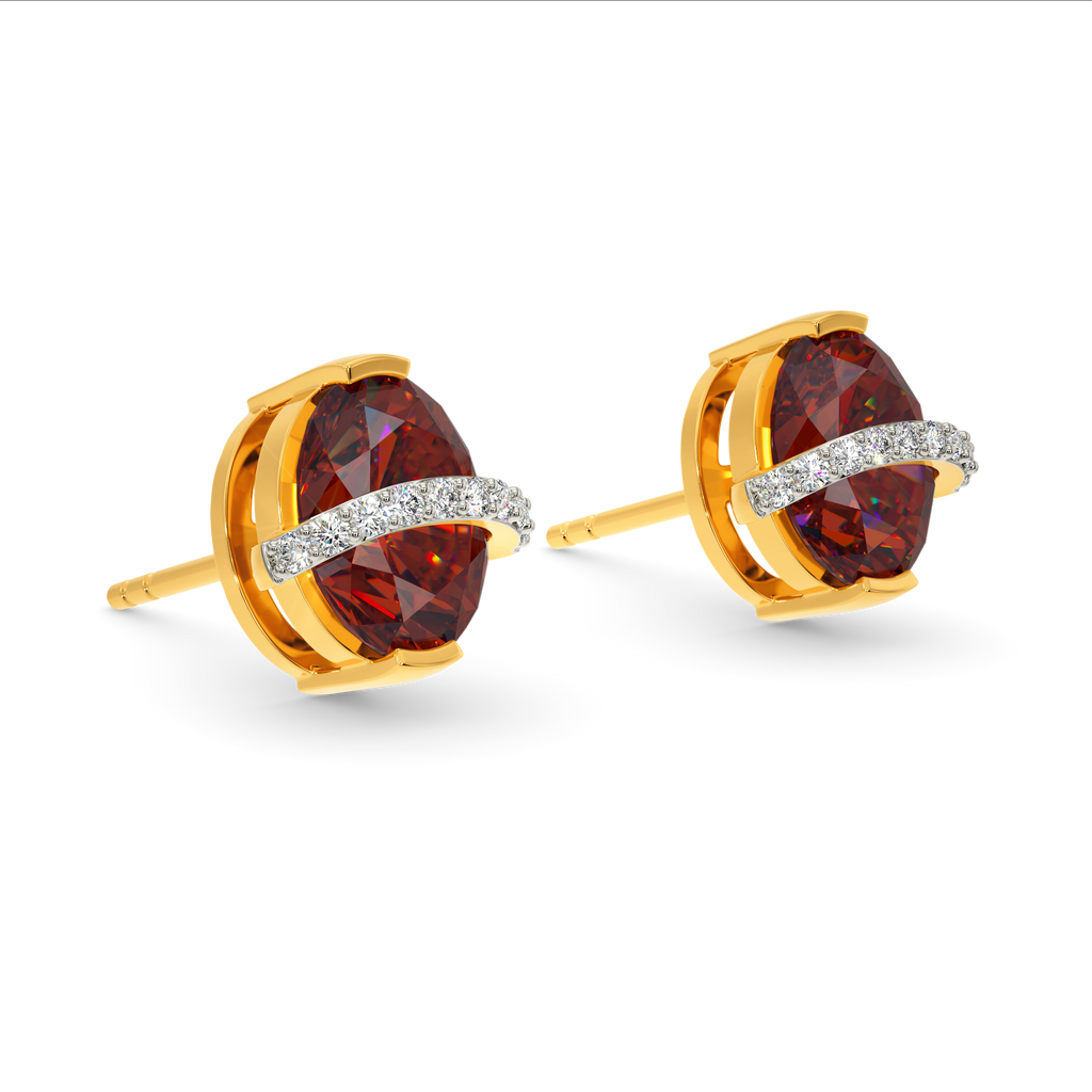 Red Power Diamond Earrings