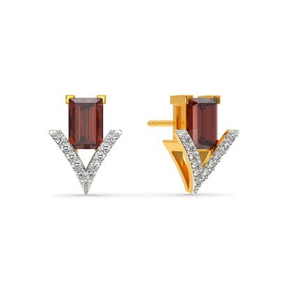 Red Glam Diamond Earrings