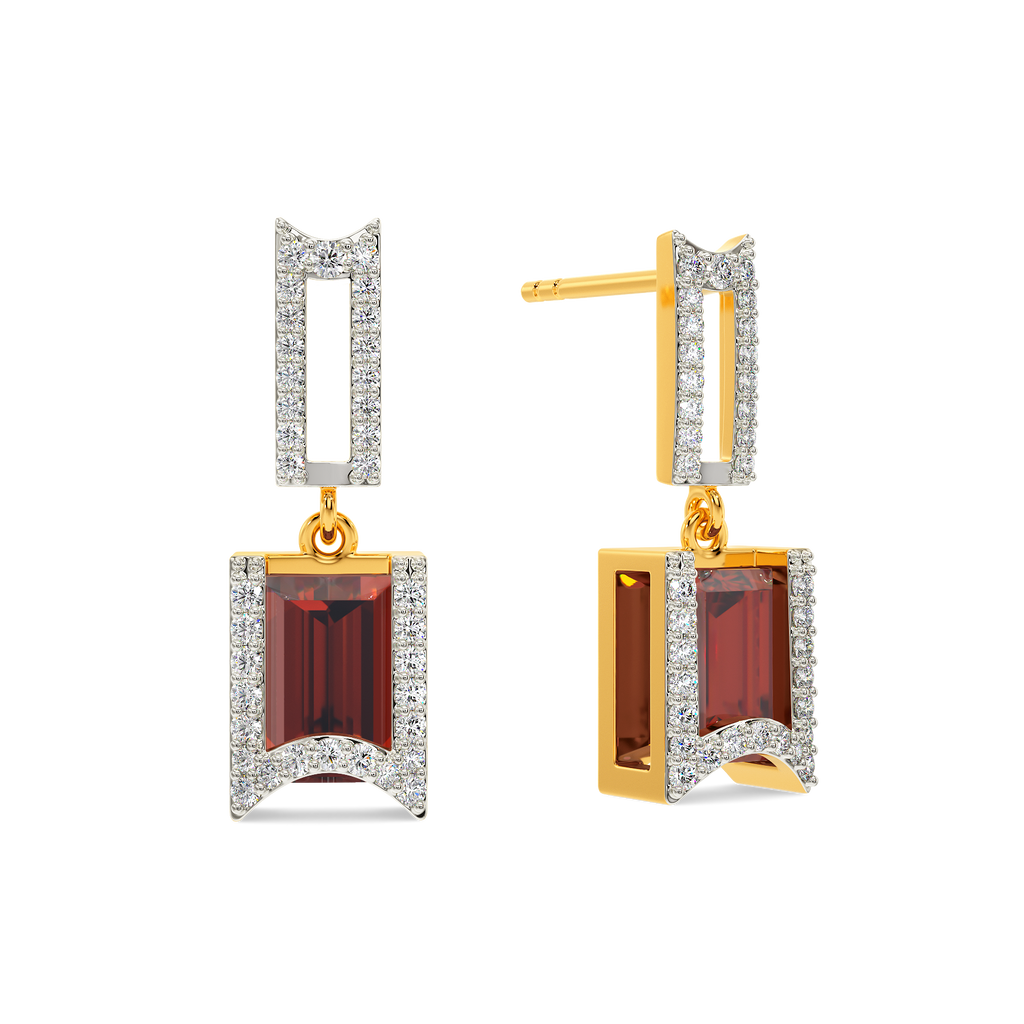 In A Red Mood Diamond Earrings
