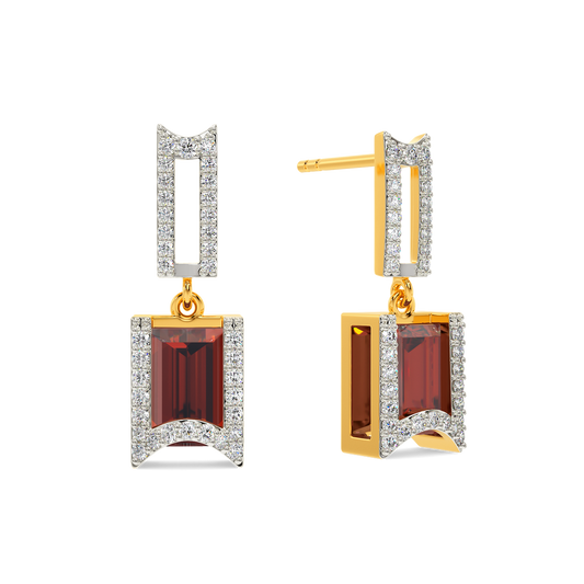 In A Red Mood Diamond Earrings