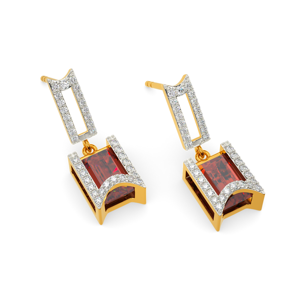 In A Red Mood Diamond Earrings