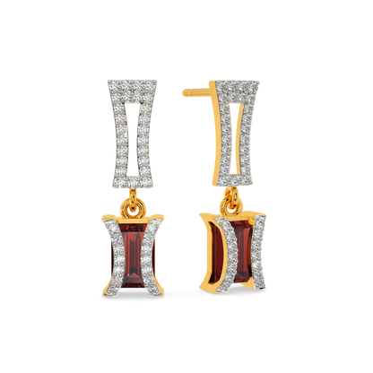 Red Famed Diamond Earrings