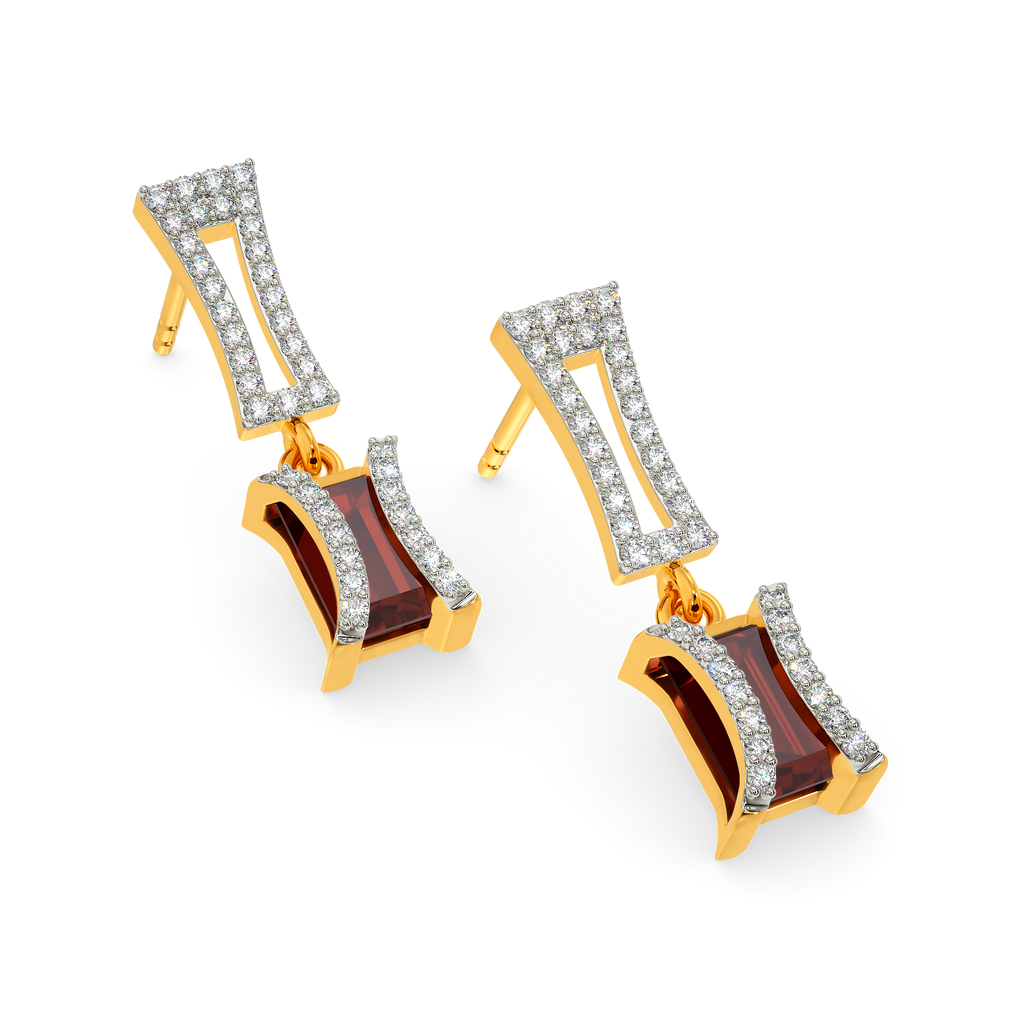 Red Famed Diamond Earrings