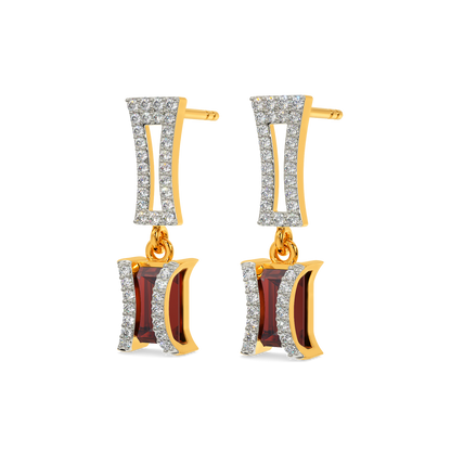 Red Famed Diamond Earrings