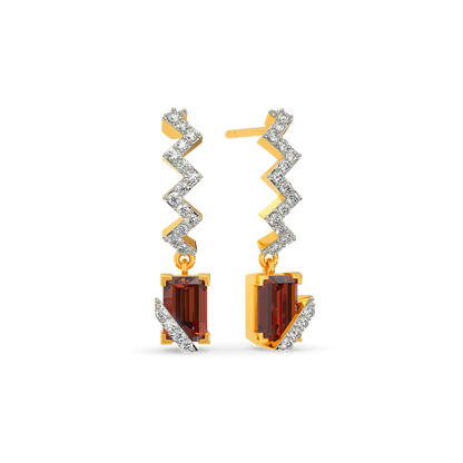 Red Twist Diamond Earrings