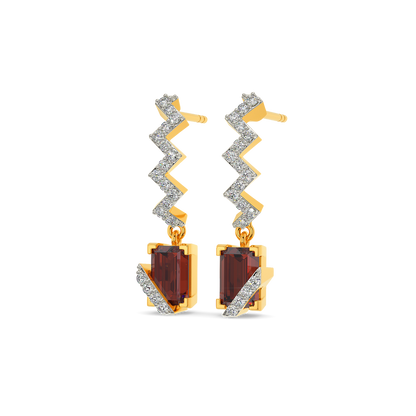 Red Twist Diamond Earrings