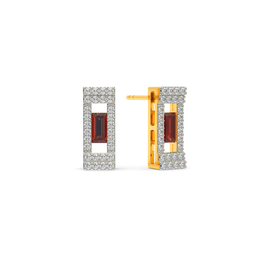 Poppin Red Diamond Earrings