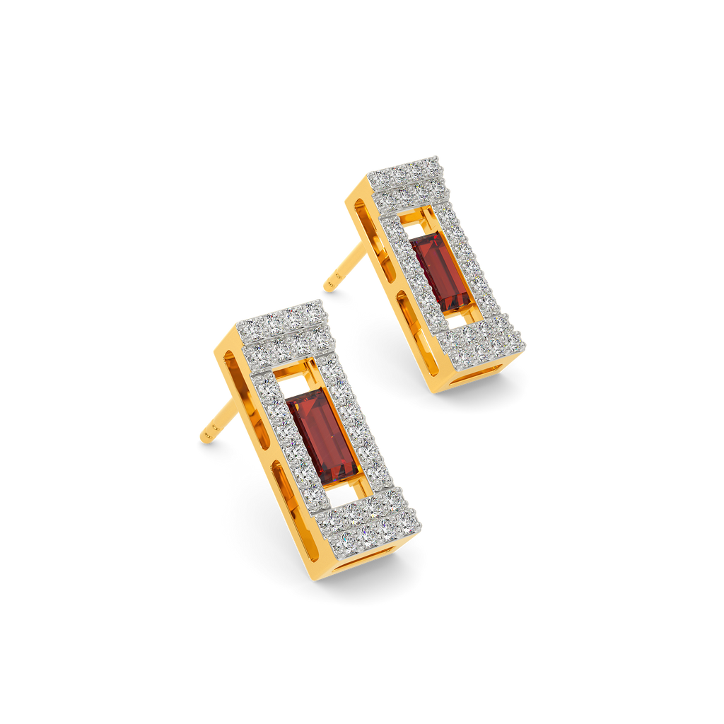 Poppin Red Diamond Earrings