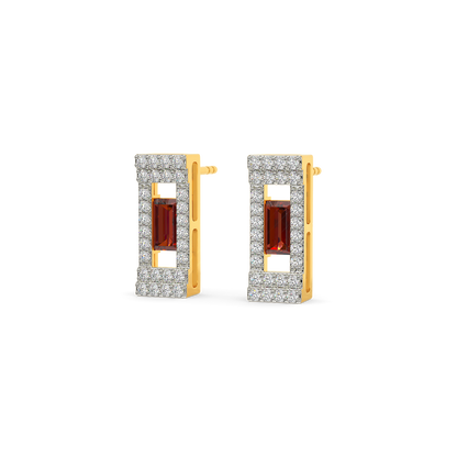 Poppin Red Diamond Earrings