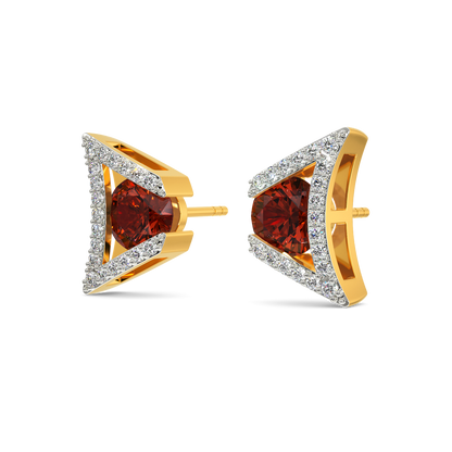 Groove In Red Diamond Earrings