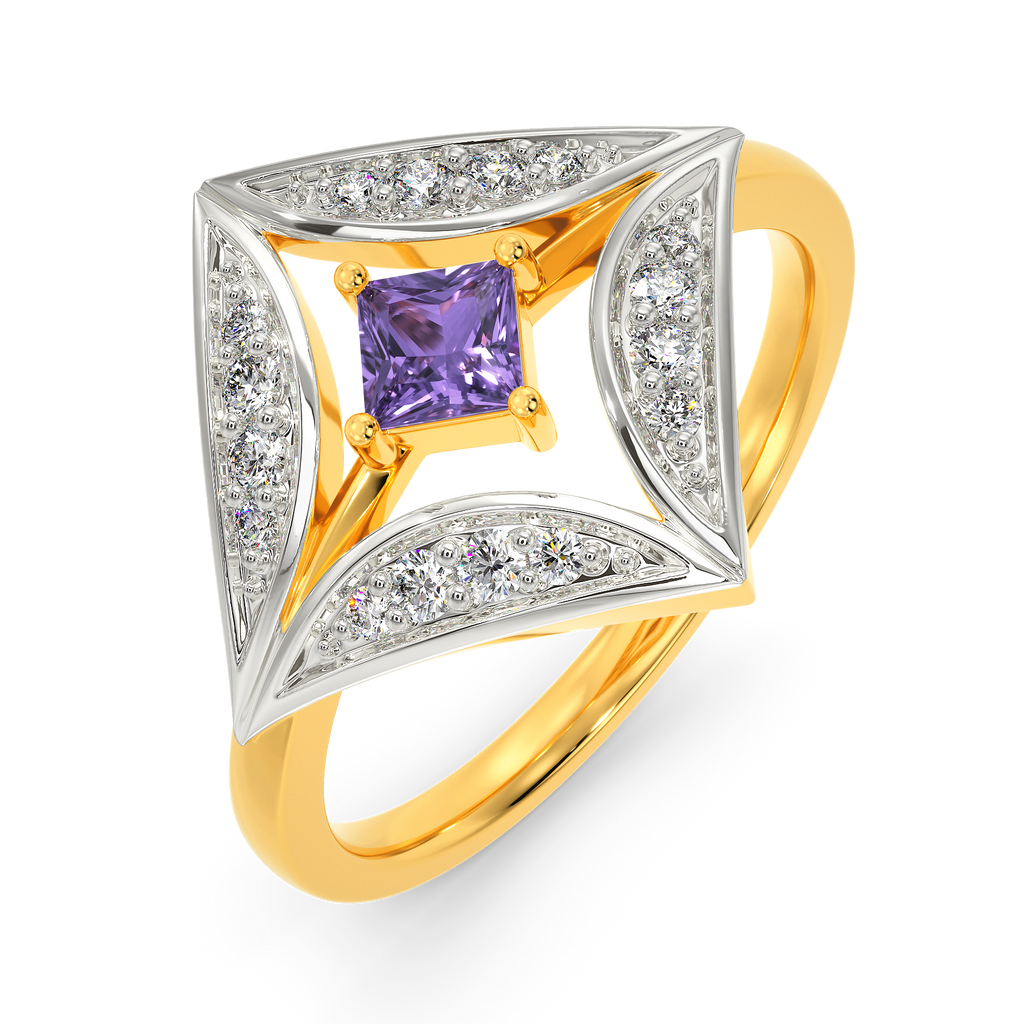 Purple Blaze Diamond Rings